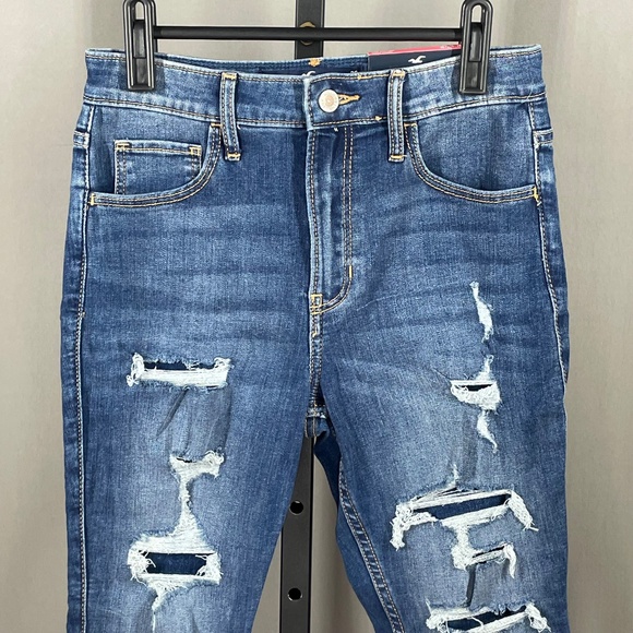 NEW Hollister Jeans Womens 26 3 blue denim skinny distressed preppy casual - Picture 2 of 11